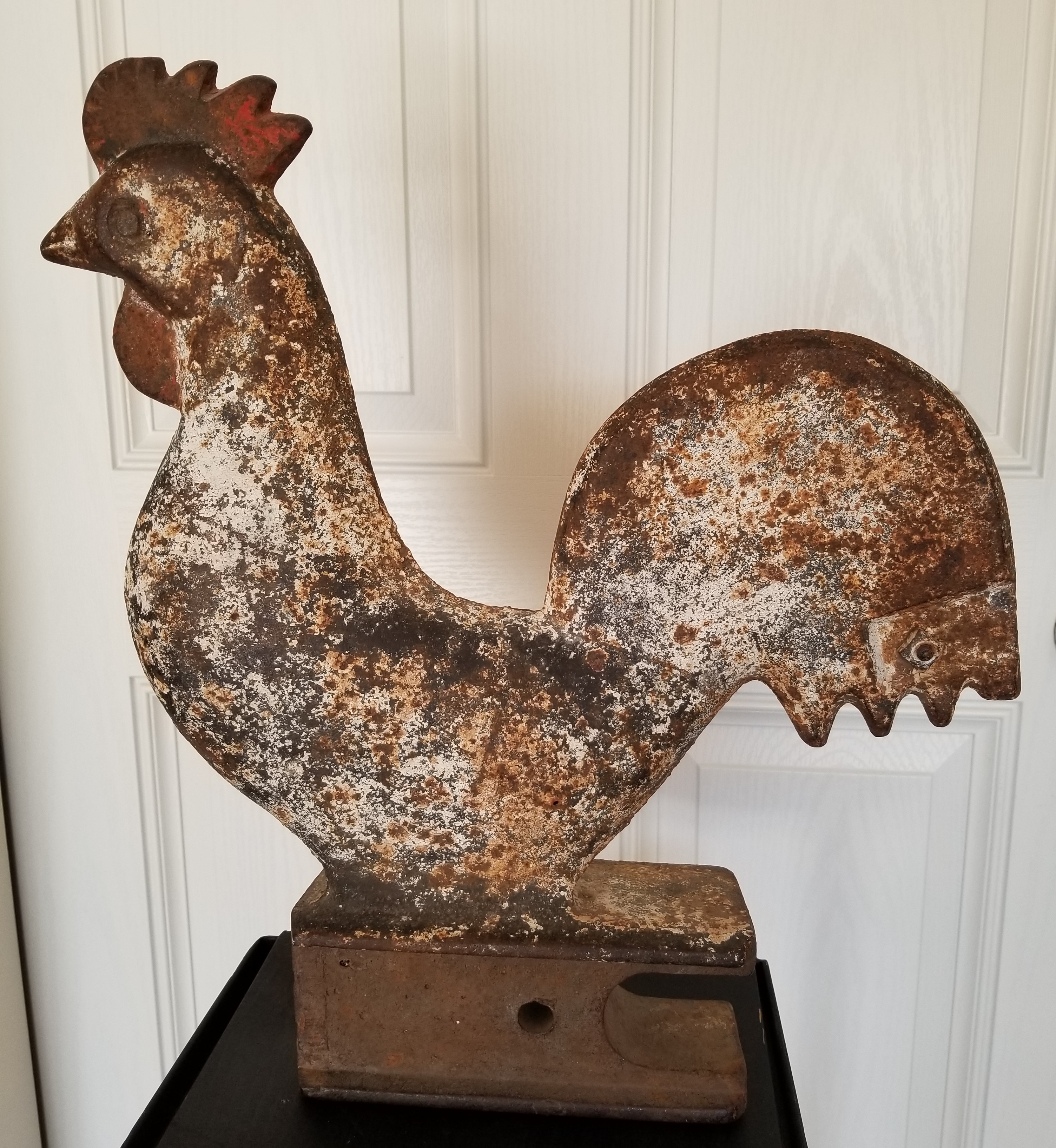 ROOSTER WINDMILL WEIGHT IN OLD PAINT