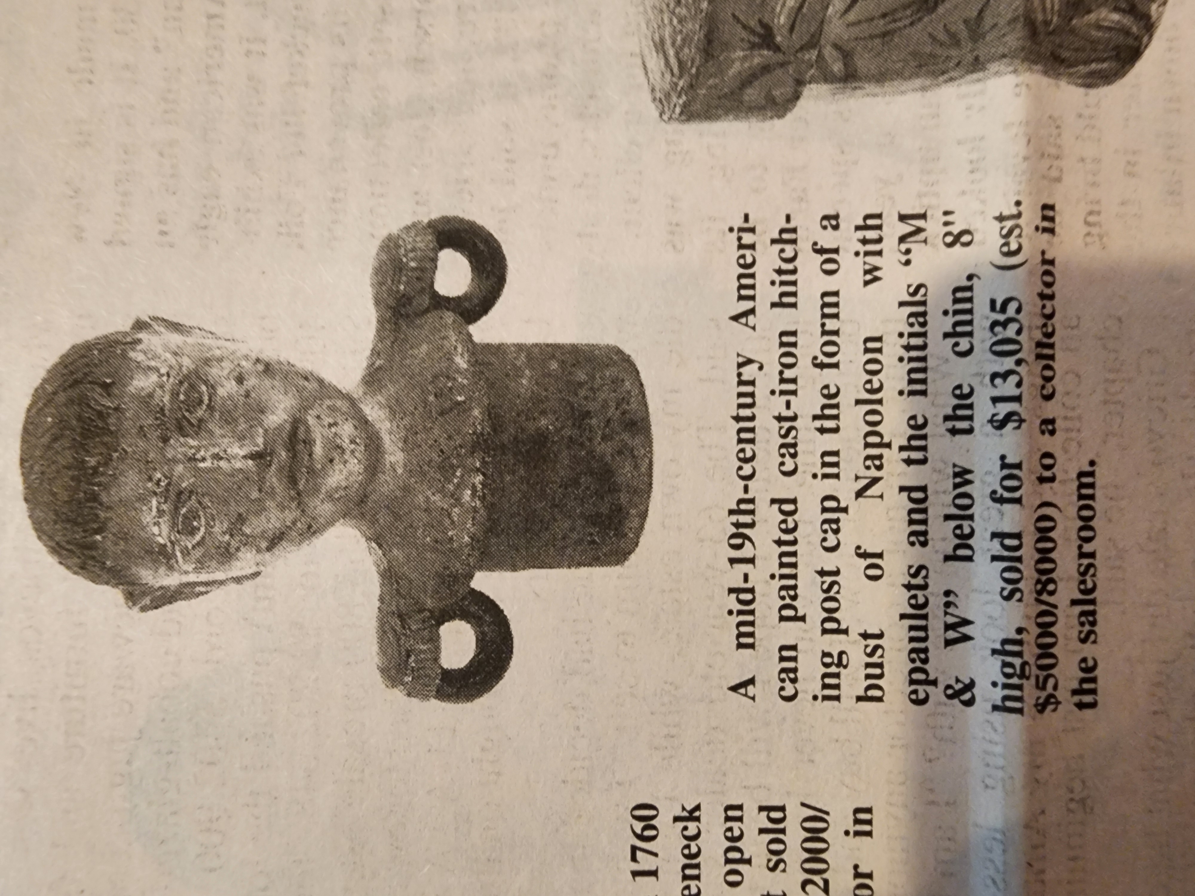 RARE  CAST IRON BUST OF NAPOLEON 