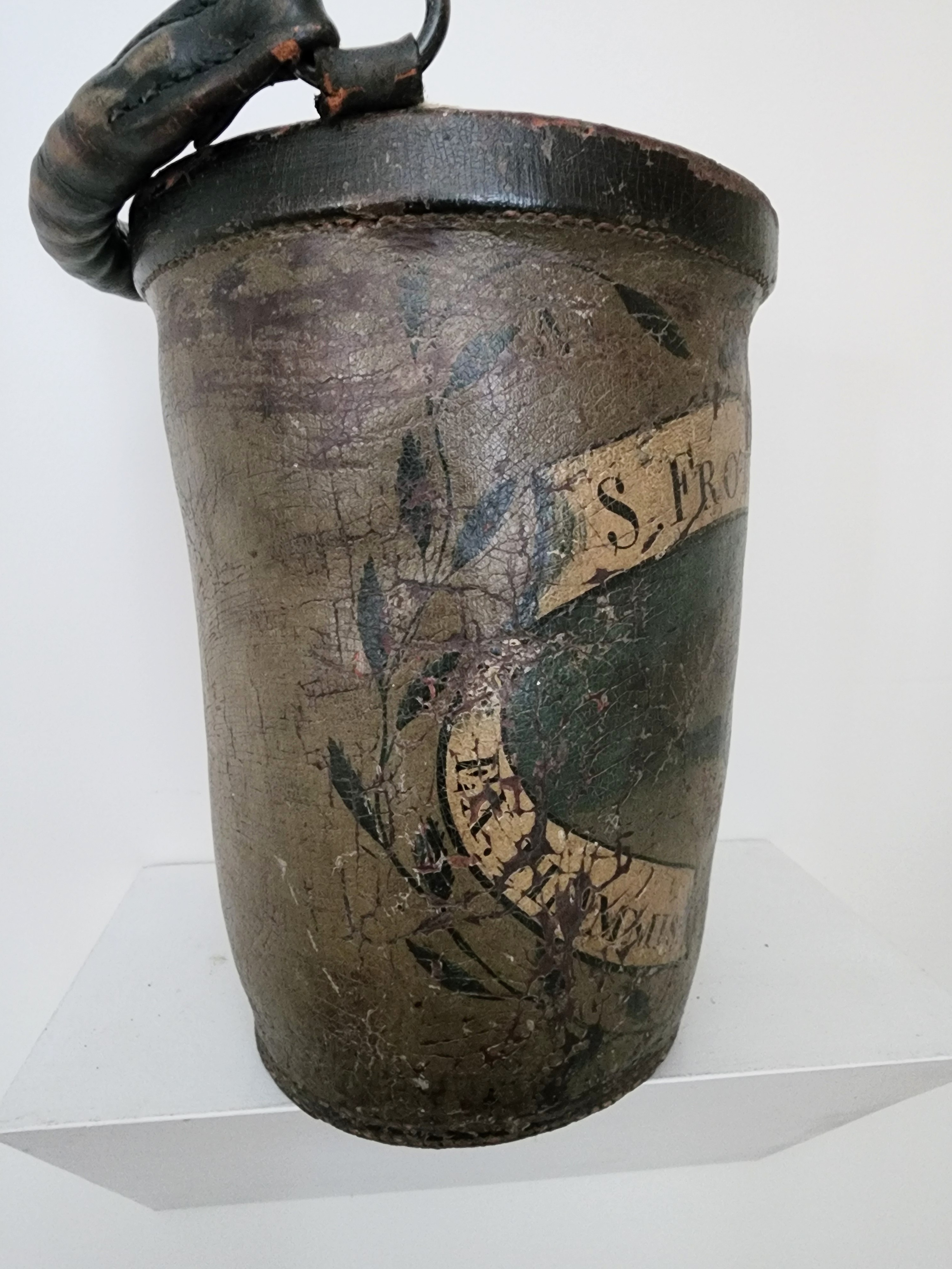  LEATHER FIRE BUCKET IN PAINT 