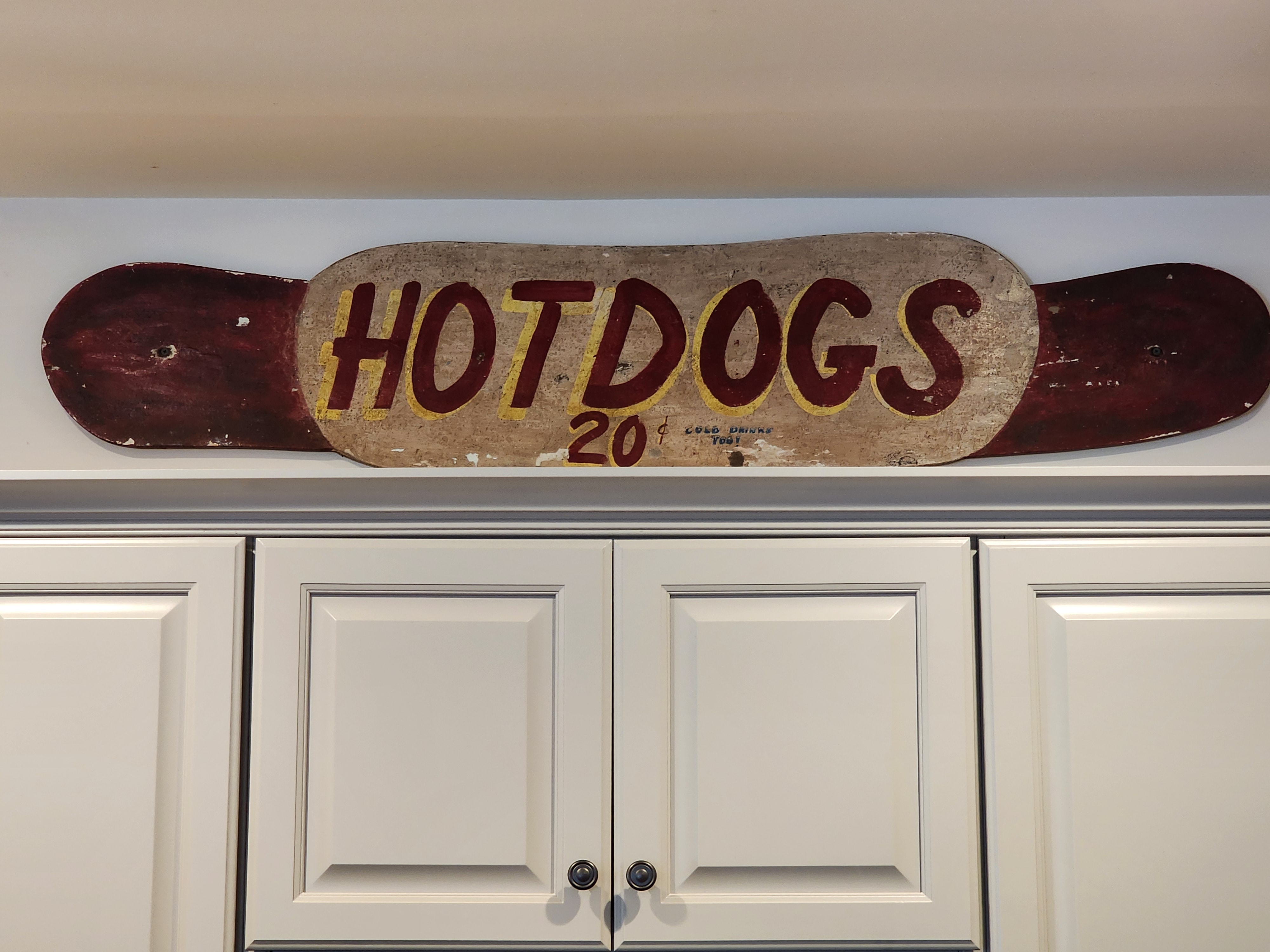 WOOD CARVED HOT DOGS 20 CENTS
