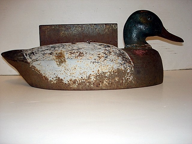 CAST IRON DUCK BOOT SCRAPE IN OLD PAINT