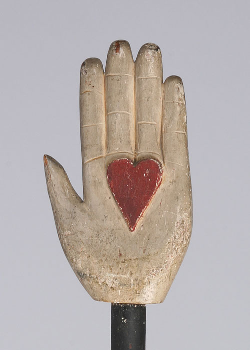 UNUSUAL HAND WITH CARVED HEART