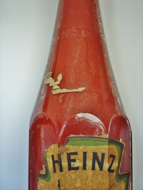 Folk art! LARGE GLASS HEINZ KETCHUP BOTTLE