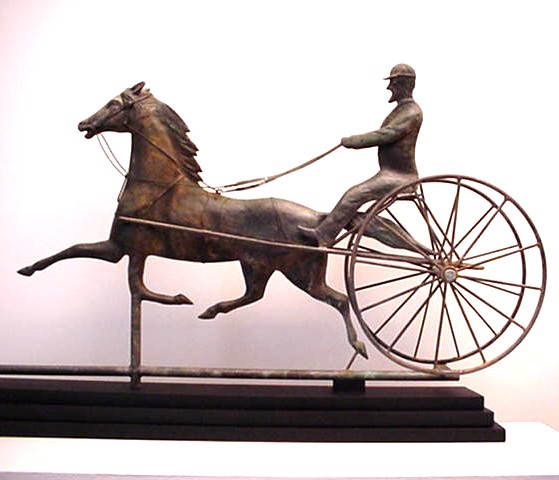 SULKY AND DRIVER WEATHERVANE