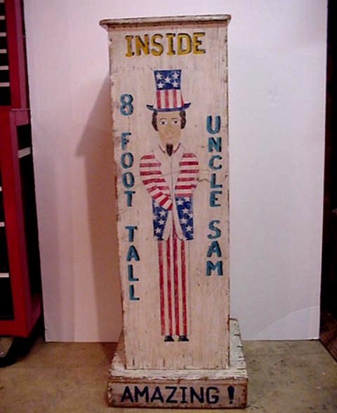 wooden ticket box with uncle sam