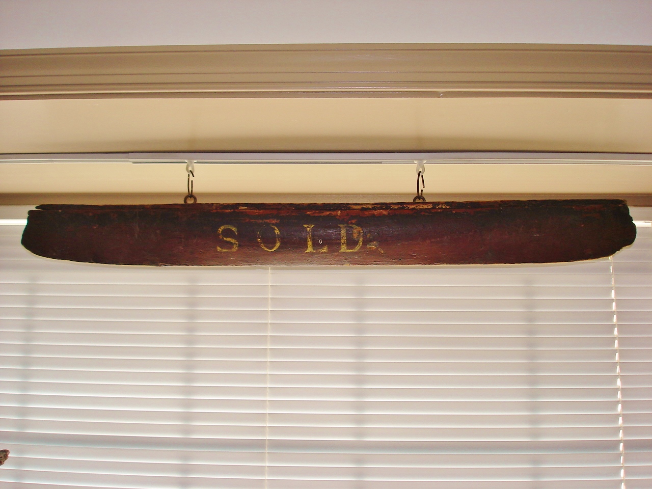 WOODEN CARVED CANOE ' SOLD-FIXED'