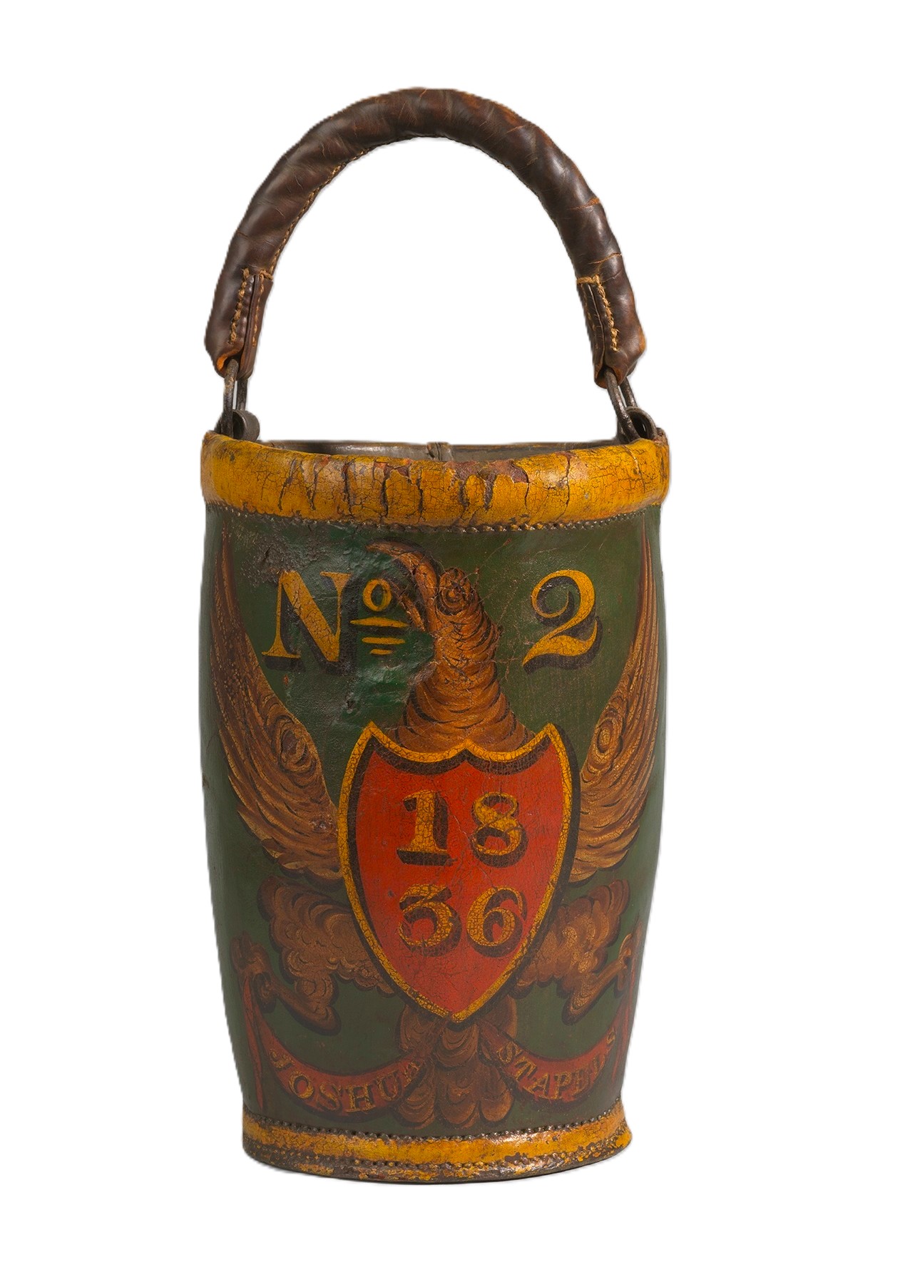 JOSHUA STAPLES FIRE BUCKET BOSTON 1836