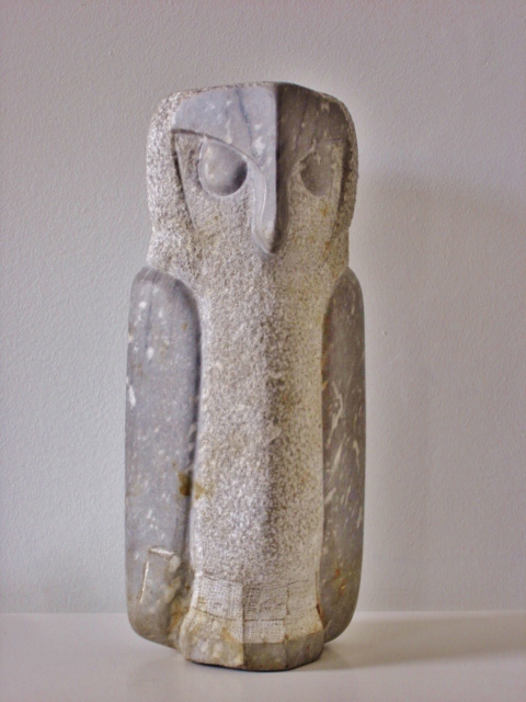CARVED STONE OWL 