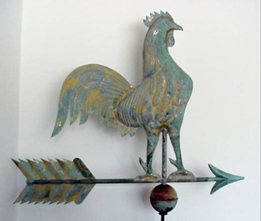 COPPER ROOSTER ON ARROW